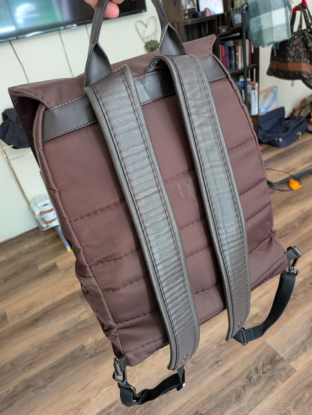 Zanellato Brown Nylon And Leather  Unisex Backpack - Brown - - Picture 5 of 9